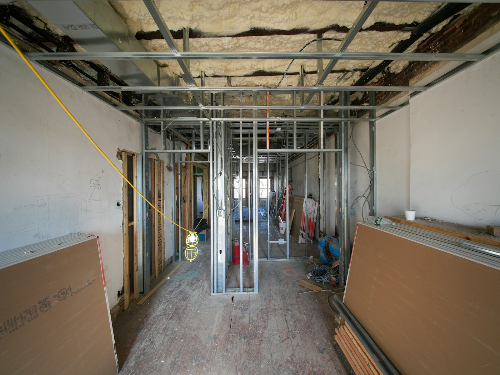 Interior drywall installation in progress by Xavier Drywall Service